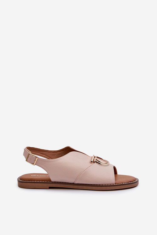 Ploché Dámske Sandále S Zlatou Ozdobou Vinceza 17319 Ružové