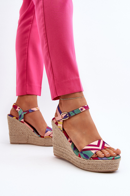 Vzorované sandály na klíně z proutěného proužku v multikolorovém Anihazra