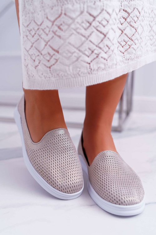 Women's Polobotky Slip-on ords Kožené Zlaté Lordi