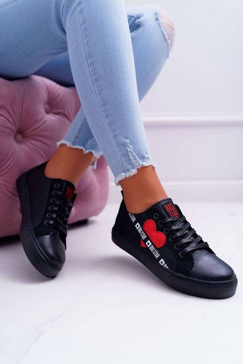 Dámské Tenisky Big Star Černé se Srdcem EE274256