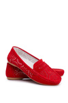 Dámske otvorené práce Moccasins S. Barski Red