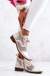 Nicole Openwork Boots 2704/004 Biele a zlato