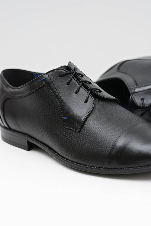 Kožené pánské formální černé boty Leopoldo