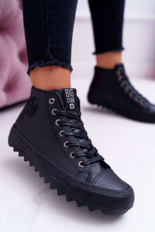 Dámské Tenisky Big Star Vysoké zateplené Černé EE274110