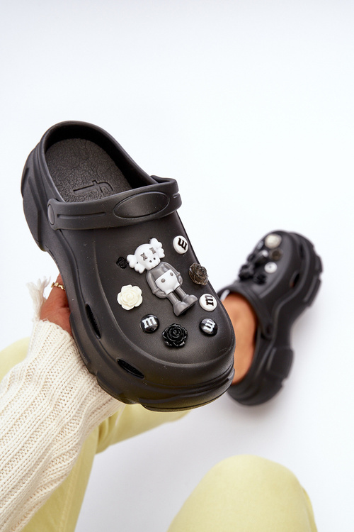 Piankové Dámske Ľahké Papuče S Masívnou Podrážkou Čierne Matirra