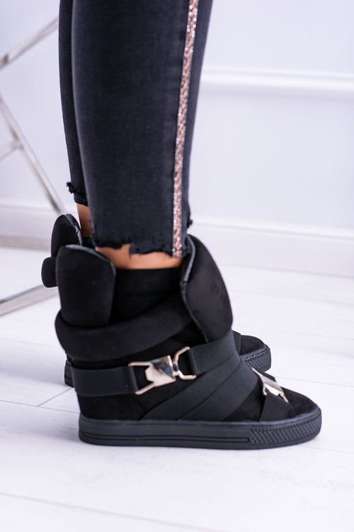 Semišové Klínové Tenisky Lu Boo Černé