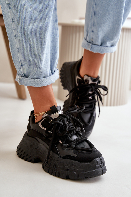 Dámské tenisky na masivní podrážce černé Nevela