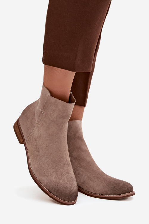 Dámske poltopánky na nízkom opätku Vinceza 39961 béžové