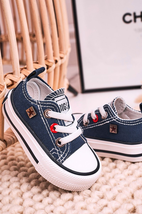 Klasická detská nízka veľká hviezda HH374091 Navy Blue tenisky