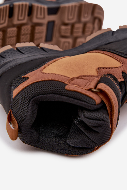 Zimní trekové boty pro děti na suchý zip zateplené camel Miravie