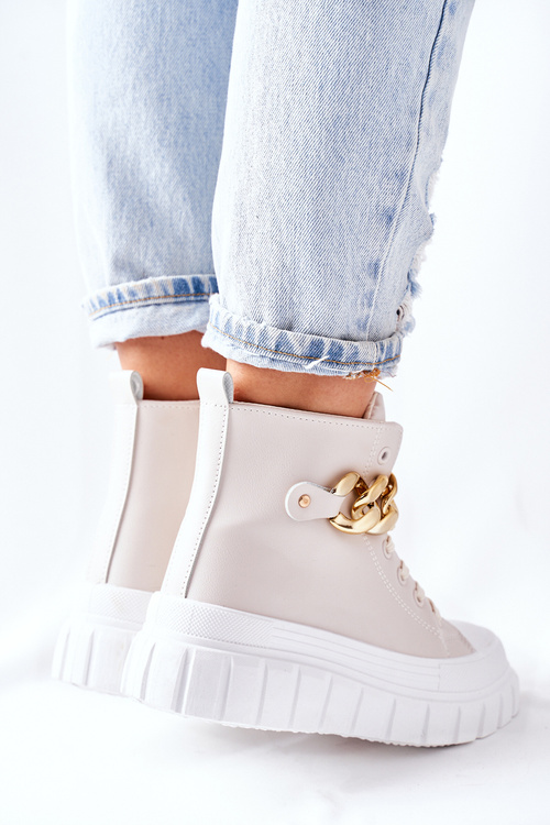 Vysoké Tenisky Na Platformě Béžové La Rocca