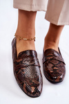 Kožené mokasíny Snake Loafers La.Fi 210023BR-XS Hněde