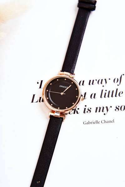 Dámské analogové hodinky Ernest Černá