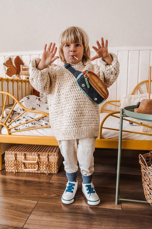 Dětské Vysoké Tenisky S žebrováním Bílé Tmavě Modré Baxter