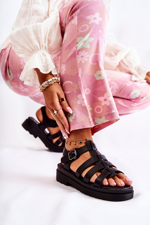 Módní sandály s ramínky Černá Malien