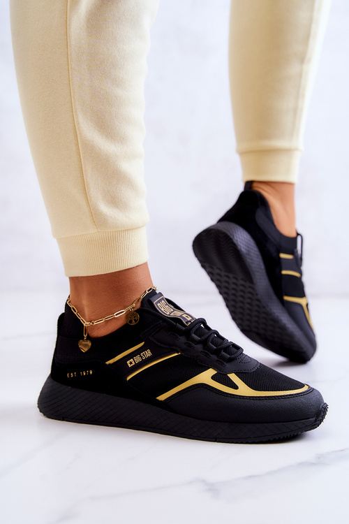 Dámske tenisky Veľká hviezda JJ274A195 Čierna a zlatá