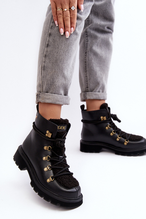 Dámské Kožené Trapery GOE MM2N4082 Černé