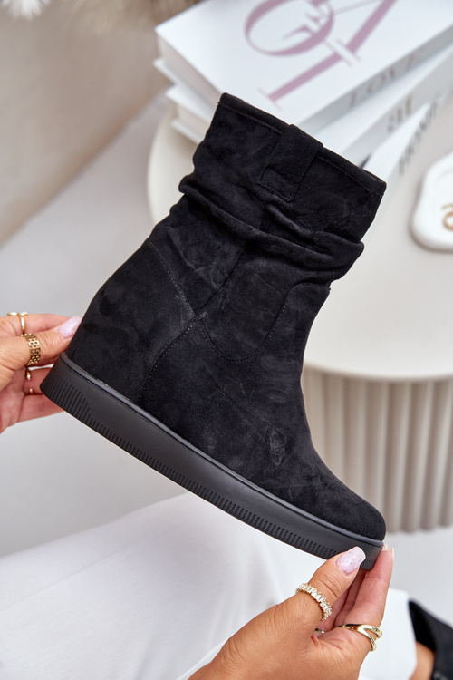 Boty S Zmačkaným Svrškem Na Skrytém Klínu Černé Zinradea