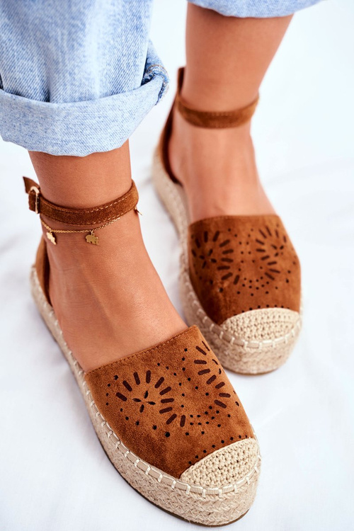 Ženské espadrilly na platforme Camel Palermo Linen Platform