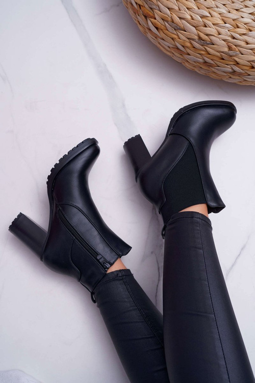 Dámské Kotníkové Boty Na Podpatku s Černé Beloved