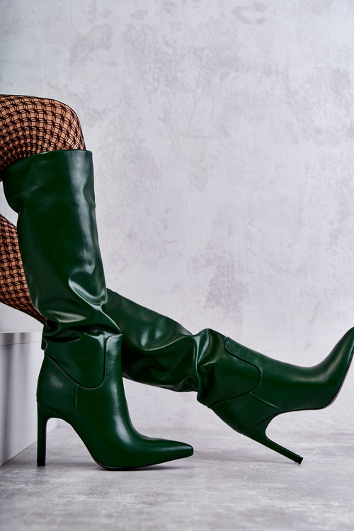 Kožené topánky na zelenom kolíku Rissa