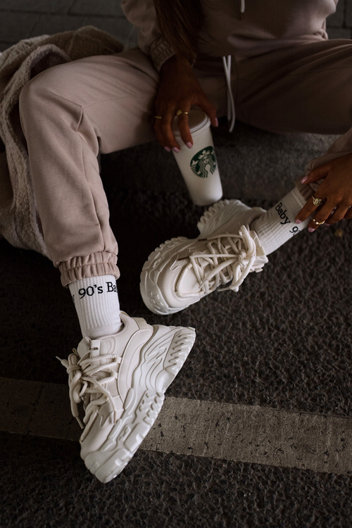 Dámské tenisky na masivní podešvi světle béžové Nevela