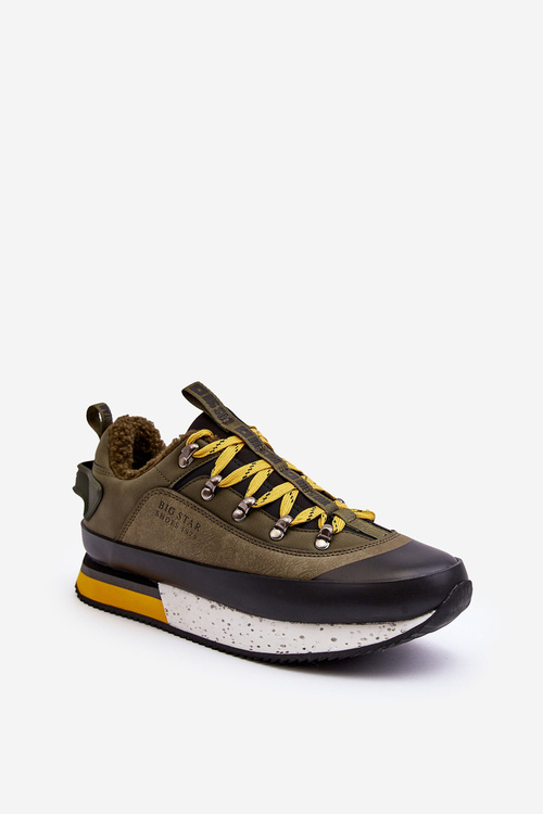 Pánske izolované športové topánky Khaki Big Star MM174109