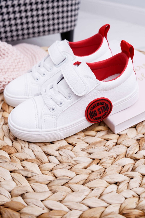Dětské Tenisky Se Suchým Zipem Big Star FF374088 Bílé-červené
