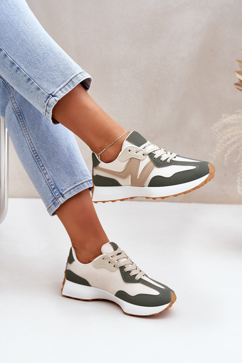 Dámske Športové Topánky Tenisky Béžovo-Zelené Britma