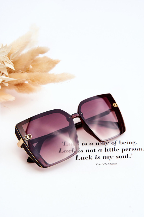 Velké sluneční brýle UV400 MA20601 hnědé