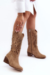 Suede Boots Openwork Beige Levski 3320