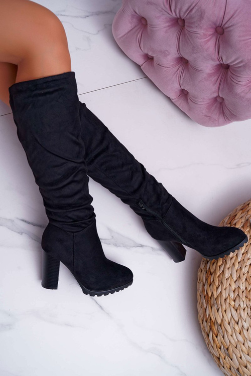 Ženské topánky na čiernom Marion Suede Post