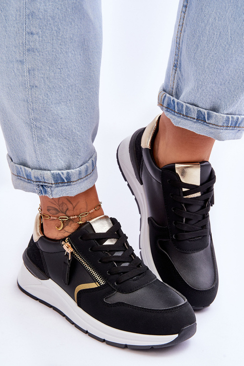 Dámske športové topánky s čiernym zipsom Larisa