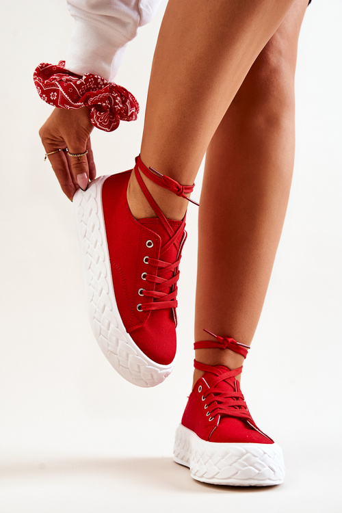 Tenisky Na Masivní Platformě Červené Suzane