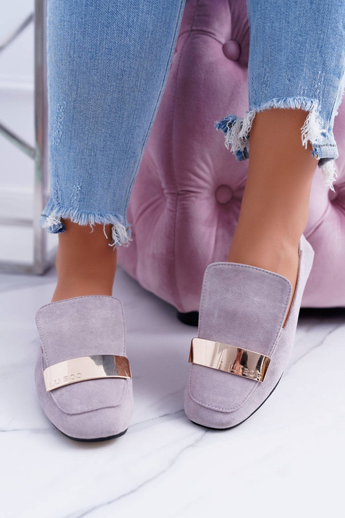 Dámske sivé mokasíny so zlatými lordmi Lu Boo Harlem