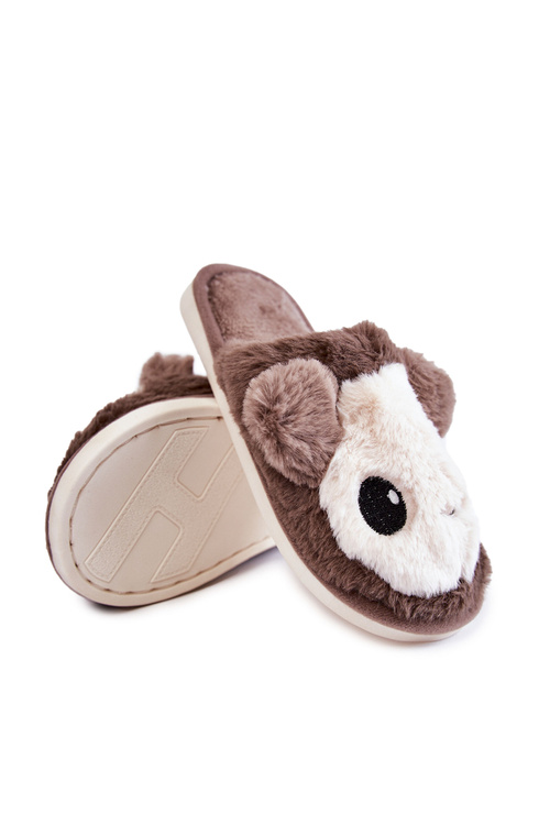 Dětské kožešinové nazouváky Hněde Alize