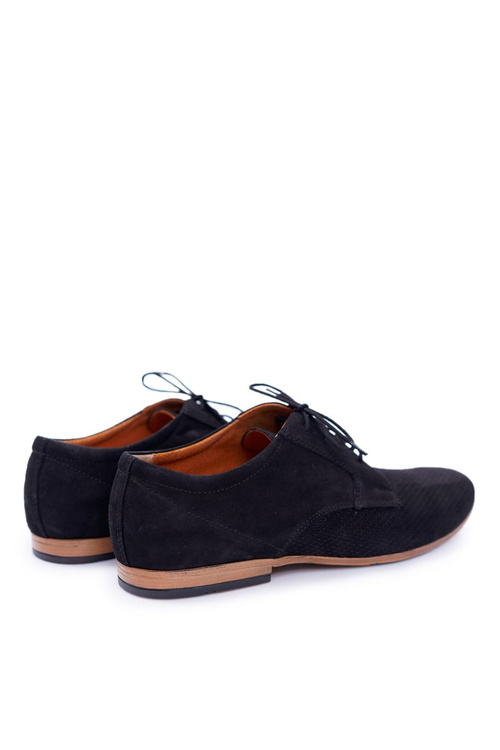 Pánske topánky, nubuck Openwork Black Hermes