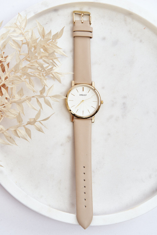 Dámske hodinky so zlatou obálkou Ernest Beige Vega