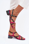 Dámské Kožené Sandály Na Podpatku S Pásky Maciejka 06959-39 Fuchsie