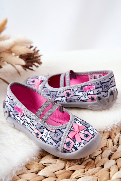 Žabky Baleríny Befado Kočky 116X297 šedá