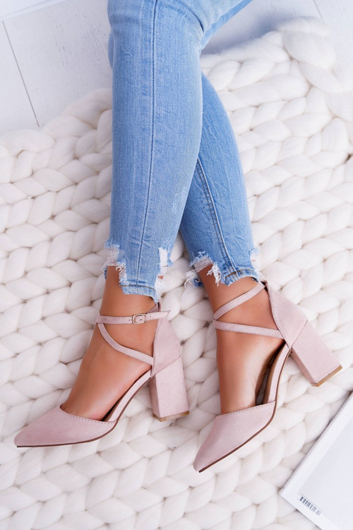 Dámske čerpadlá na stĺpe v béžovej premávke Spitz