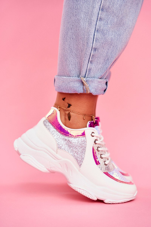 Dámská Sportovní Obuv Brokátové Bílé Vebi