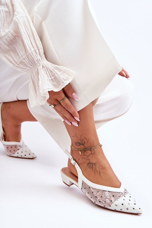 Dámske biele bodky baleríny zbožňujú