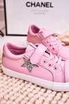Dětské Kožené Tenisky S Hvězdou BIG STAR DD374104 Růžove