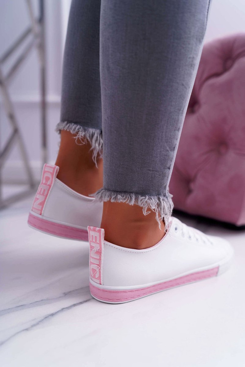 Ženské tenisky biely ružový nigridský pás