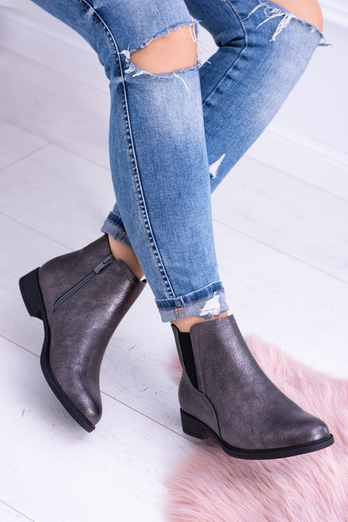 Sergio Leone tmavě šedá boty s plochou patou Vuko