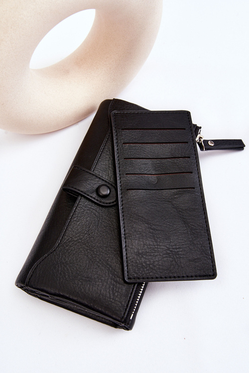 Dámska veľká priestranná čierna peňaženka Evina