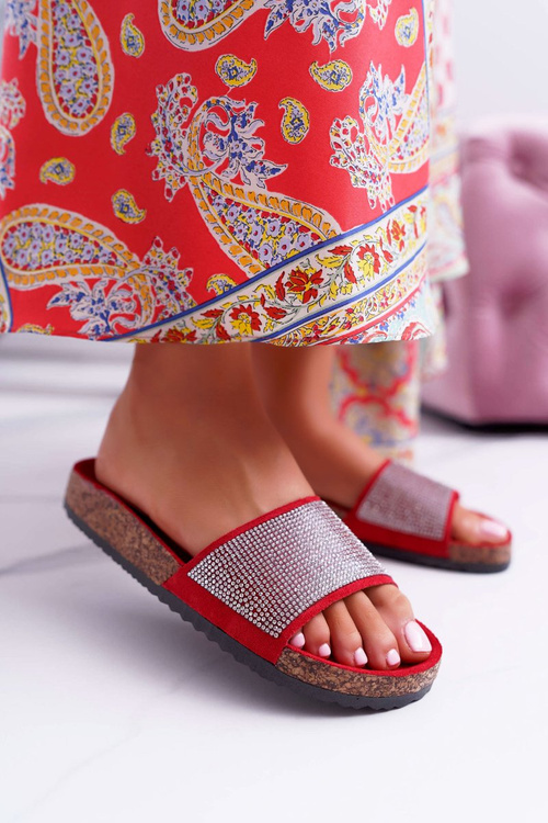 Dámské Nazouváky se Zirkony Červené Do It!