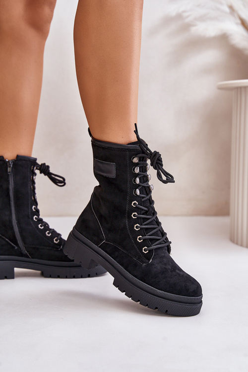 Dámske Pracovné Čižmy Na Zips Z Eko Semišom Čierne Savalann