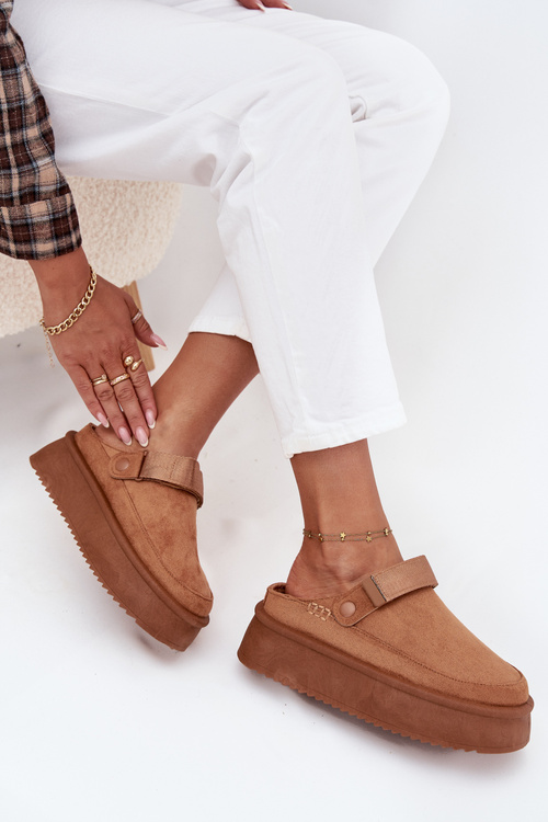 Dámské sněhule na platformě s přezkou Camel Jorielle